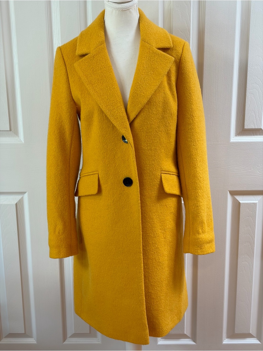 Sam Edelman Gold/Yellow Wool Blend Pea Coat Size S